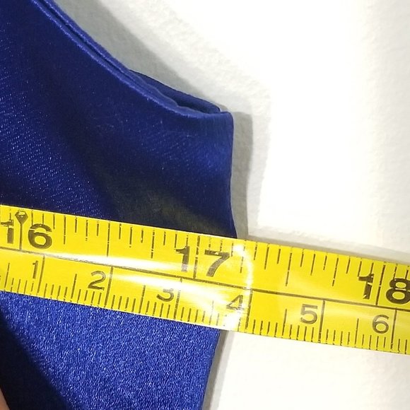 Betsey Johnson NEW Royal Blue Coquette Satiny Pleated Neck Hem Wool Blend 2 NWT - Picture 11 of 12